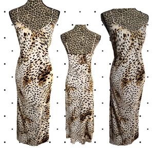 Elegant Animal Print Midi Dress